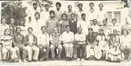 Gold medalist women's and men's team with all officials in 1990 Beijing Asian Games .